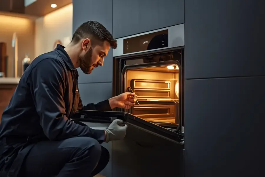 Smeg built-in oven inside a modern kitchen